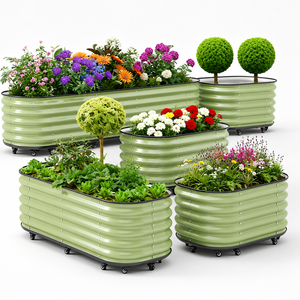 Bac de plantation surélevé en acier galvanisé pour jardin, <span class=keywords><strong>potager</strong></span> extérieur, fleurs et légumes, résistant à la rouille, vente en gros - Product Image 1