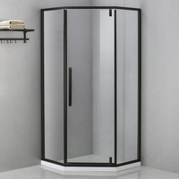 Porte de douche rectangulaire en alliage d'aluminium trempé, vente en gros d'usine, pour cabines de douche et enclos de salle de bain