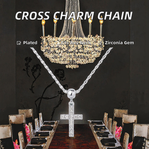 PAVOI Collier Pendentif Croix en Zircon Cubique Plaqué Or Blanc Rhodié Hypoallergénique Chaîne Réglable pour Femme Religieuse - Product Image 2
