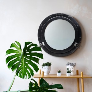 Miroir mural rond en aluminium de qualité export, style nautique côtier, pour salle de bain, disponible au prix de gros - Product Image 3