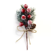 Aksesoris Natal Baru: Jarum Pinus, Buah Pinus, Buah Berry, Karangan Bunga, Kerucut Dekoratif, Cabang Pinus untuk Lingkaran Karangan Bunga Natal