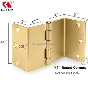 Charnières de <span class=keywords><strong>porte</strong></span> à mortaise complète dorées, charnières de <span class=keywords><strong>porte</strong></span> extensibles de 3,5 po, charnières de <span class=keywords><strong>porte</strong></span> robustes en acier inoxydable avec coin arrondi de 1/4'' - Product Image 2