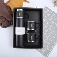 Gobelet à café de voyage de 500ml en acier inoxydable, bouteille d'eau isolée, ensemble de flacons à vide pour cadeau d'affaires