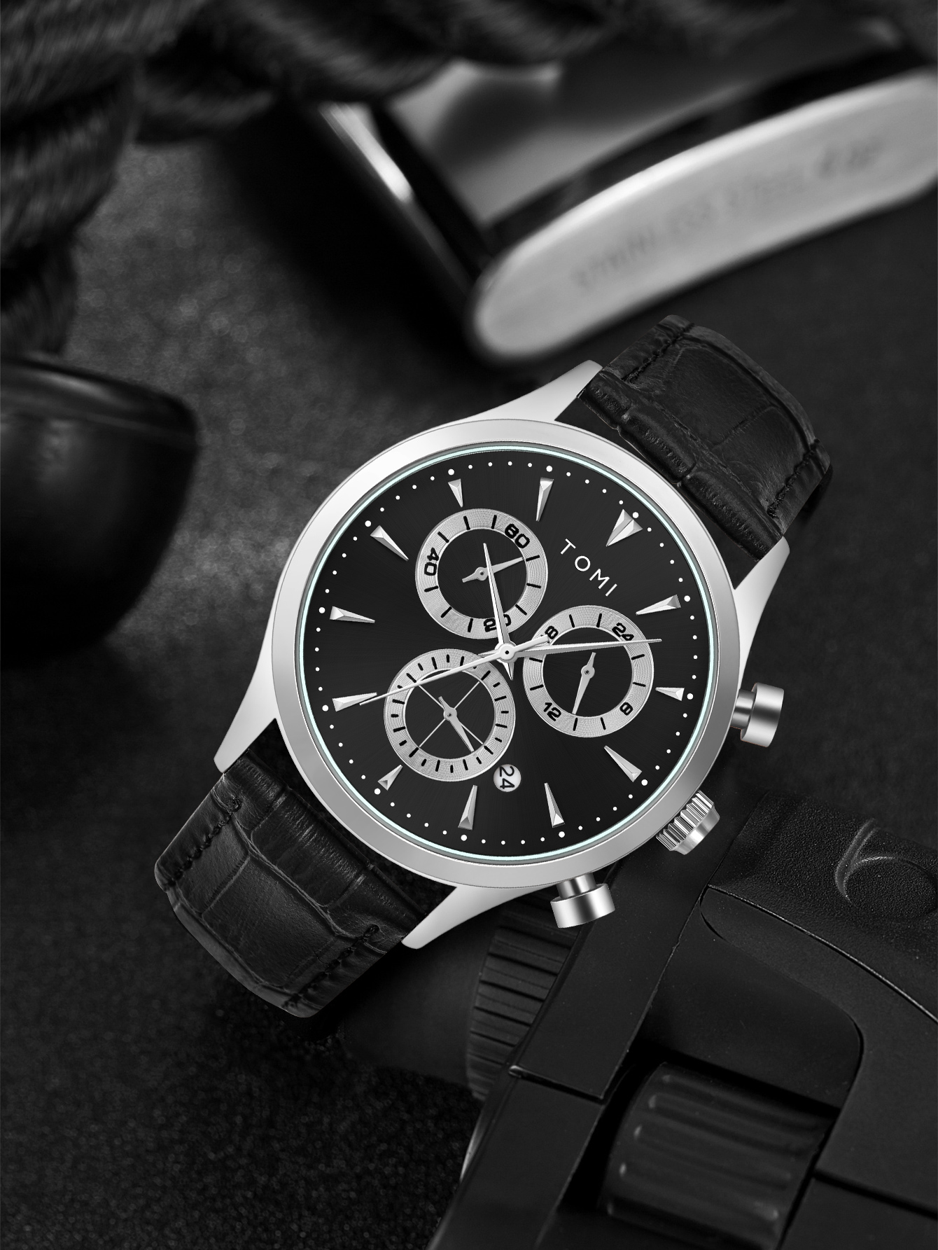 Tomi様 TOMI T602 Wholesale Fashion Men's Quartz Wristwatch PU Band Alloy