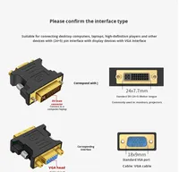 Adaptador Convertidor de DVI a VGA con Transmisión de Alta Definición para Monitor de Portátil, TV y Proyector - Salida CA 100% Compatible con OEM