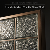 Paravent en verre craquelé avec cadre en métal bronze, bloc de verre texturé décoratif, cloison pour espace commercial, taille personnalisée