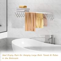 Poteau de séchage de vêtements de balcon mural en métal Étagère pliante rétractable invisible pour porte-serviettes et porte-serviettes de bain
