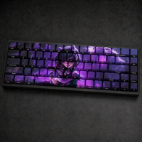 Custom LOL Goth Annie 68 Key Side Printed PBT Dye Sublimation Keycaps Cherry Profile for Mechanical Keyboard