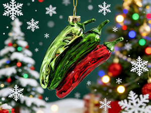Pendentif en verre peint en forme de <span class=keywords><strong>piment</strong></span>, décoration de sapin de Noël, <span class=keywords><strong>ornement</strong></span> créatif de fêtes, accessoire en forme de boîte cadeau - Product Image 2