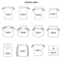 Sac à poussière en velours avec cordon de serrage et logo personnalisé, pochette de rangement anti-poussière pour maquillage, bijoux, emballage cadeau