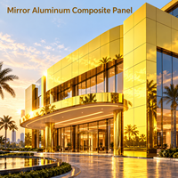 Panneau composite en aluminium miroir 1220x2440mm Or rose pour revêtement de réception de bureau