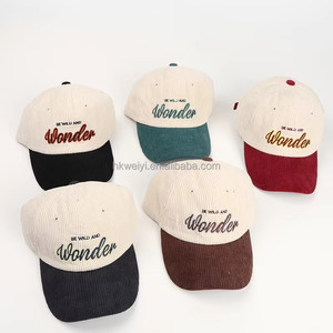 Gorras de Pana con Bordado 3D de Logotipo Personalizado, Gorra de Béisbol de Dos Tonos con Bordado de Letras, Nuevas Gorras de Béisbol para Otoño e Invierno - Product Image 1