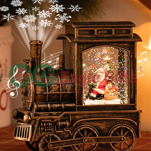 هدية عيد الميلاد من EAGLEGIFTS بمصباح زجاجي مُضيء بالكريستال صغير راتنج حرفي كرات ثلج تذكارية للسنة - Product Image 3