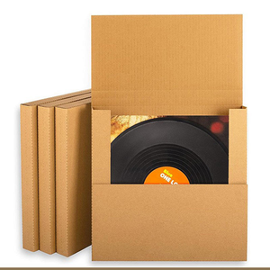 Boîte en papier kraft brun pour le stockage et l'expédition de disques vinyles, emballage personnalisé imprimé pour l'emballage de disques vinyles - Product Image 1