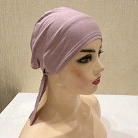Bufanda árabe de alta calidad para mujer musulmana, gorro Hijab interno suave de Color sólido con lazo elástico, turbante deportivo instantáneo