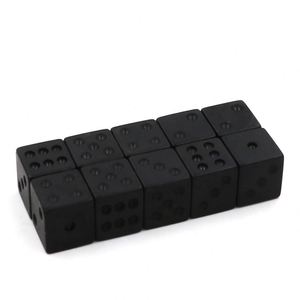 Dados de Juego de Ángulo Recto Negros Mate de 16 mm al por Mayor, Logotipo Grabado Personalizado, Material Plástico - Product Image 4