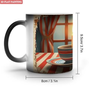 Mug à sublimation haute définition 11oz en céramique noire givrée, tasse cadeau thermosensible - Product Image 1