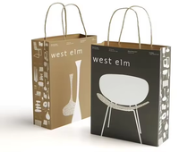 Sac en papier kraft brun recyclable imprimé avec logo personnalisé, prix d'usine, en carton avec poignée en corde