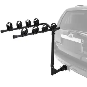FIERYRED Steel Foldable Hitch Car 4 Bicycle Carrier Bike Rack fit 2" receiver