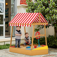 Bac à sable interactif en bois naturel pour enfants avec auvent pour jouer en plein air dans les bâtiments de jardin