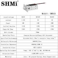 SM01A Serrure Électromagnétique Intégrée Multi-Tension Sans Clé pour Porte d'Armoire