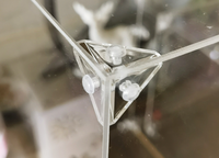 En gros, Connecteur triangulaire en acrylique transparent pour coins en L, type 'Mère-Fils', pour boîtes de présentation de vernis à ongles, accessoires de quincaillerie