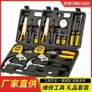 Juego de herramientas manuales Jg 812d, 12 piezas, kit de reparación para el hogar con martillo, alicates, llave inglesa, destornilladores y cinta métrica para uso doméstico - Product Image 4