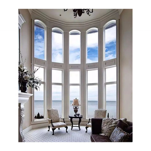 Cửa sổ hợp kim nhôm khung hình vòng cung hình vòng cung lớn Trần đến sàn cửa sổ kính lớn với tầm nhìn rộng - Product Image 1