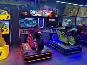 Consola de videojuegos arcade 5DX para dos jugadores, juego de carreras de motos deportivas, con función de vibración, enchufe estadounidense - Product Image 6