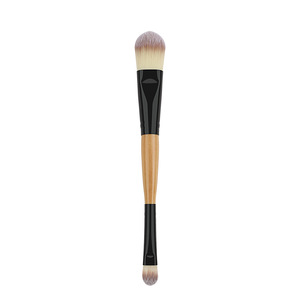 Pinceau double embout pour fond de teint et fard à paupières, poils en nylon doux, manche en bois massif, pinceau de maquillage pour le visage et les yeux, respectueux de la peau, OEM - Product Image 5