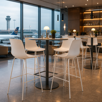 Kursi Bar Tumpuk Luar Ruangan Komersial Tahan Cuaca Tahan UV untuk Furnitur Restoran Kafe Bandara