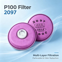 Élément filtrant P100 haute performance 2097/2097 - Cartouche anti-poussière haute capacité pour respirateur de soudage et de meulage