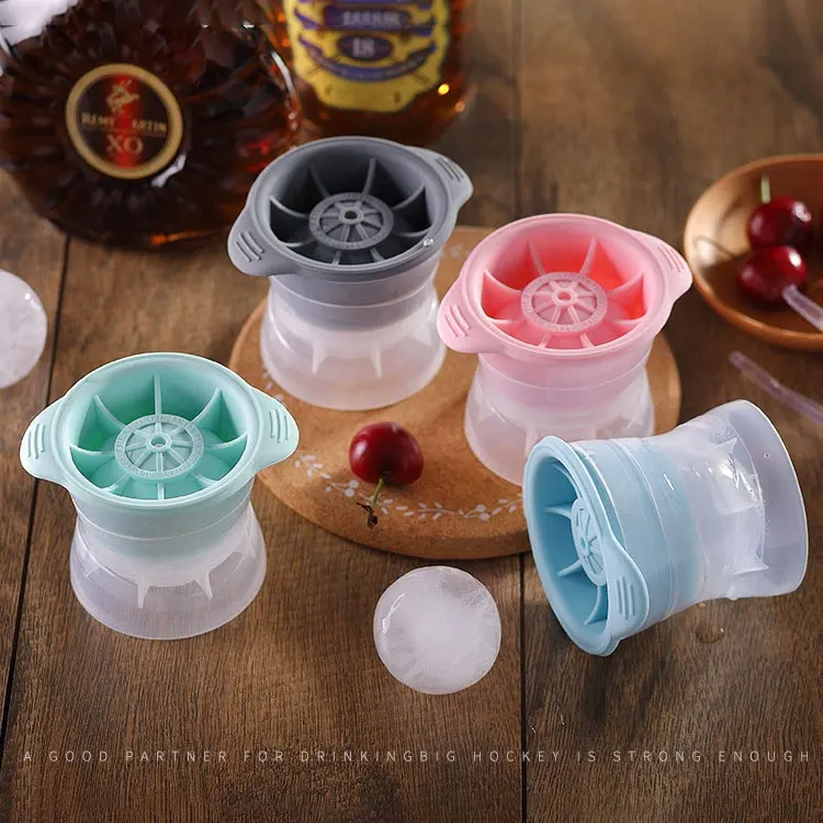 Hot Bán 6Cm Duy Nhất Silicone Ice Ball Nhà Sản Xuất Whisky Ice Hockey Khuôn Lớn Ice Ball Khuôn Cho Cocktail Đồ Uống