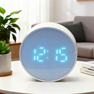 Réveil numérique LED rond intelligent <span class=keywords><strong>à</strong></span> commande sonore, avec fonction de <span class=keywords><strong>compte</strong></span> <span class=keywords><strong>à</strong></span> <span class=keywords><strong>rebours</strong></span> par vibration et fixation magnétique pour la maison et le bureau - Product Image 1