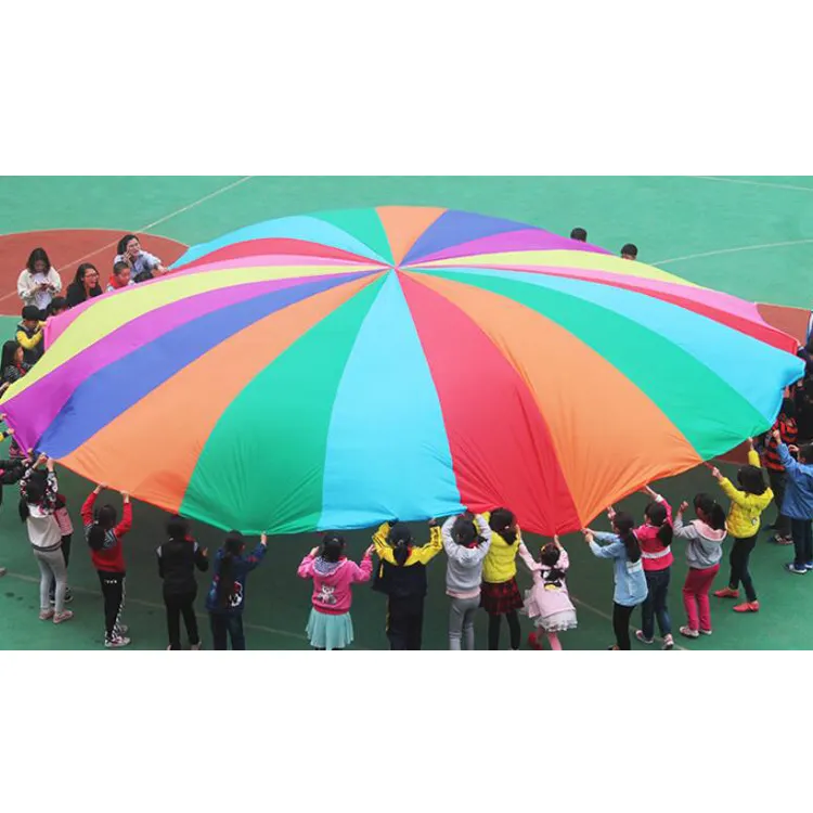 Chất Lượng Cao Trẻ Em Ngoài Trời Đội Làm Việc Trò Chơi Cầu Vồng Chơi Parachute Cho Trẻ Em