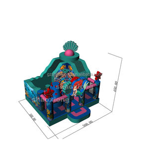 Castello Gonfiabile Commerciale con Scivolo a Tema Sirena per Bambini, Parco Giochi Gonfiabile per Bambini Oceano Sirena - Product Image 2