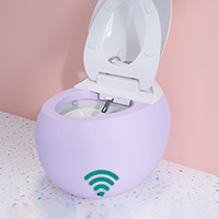 Articles sanitaires automatiques modernes sans réservoir Wc une pièce en forme d'oeuf avec contrôle intelligent Wifi toilette intelligente avec siège chauffant