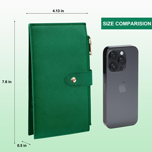<span class=keywords><strong>Portafoglio</strong></span> RFID Personalizzato per Donne, Grande Formato <span class=keywords><strong>Verde</strong></span>, Bifold con Tasca con Cerniera, Porta Carte di Credito per Donne - Product Image 2