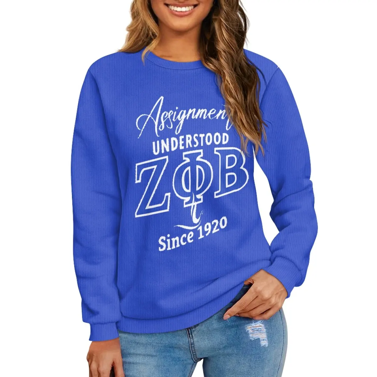 Pulls tricotés à manches longues pour femmes, col en O, pull ample Zeta Phi Beta Tops Femme Automne Hiver Mode Casual Hoodies Custom