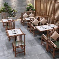 Meubles commerciaux sur mesure, style chinois, table à manger en bois massif, chaises, ensembles de canapés pour restaurant, stand de restauration, banquettes pour restaurant de nouilles