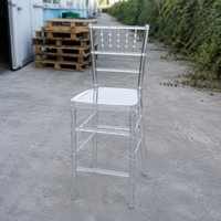 Chaise haute Chavari en résine transparente, durable, empilable, imperméable, vente en gros, chaises modernes pour fêtes, bars, dîners, mariages, événements, banquets