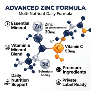 OEM ODM Complejo de Zinc GMP Halal 60 Cápsulas 30mg de Zinc con Vitamina C 90mg y Selenio 55mcg - Product Image 5