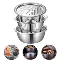 Multifunctionele 3 Stuks Set Mini Raspen Voor Keuken Met Filterdikte Food Grasp Bassin Groentesnijder