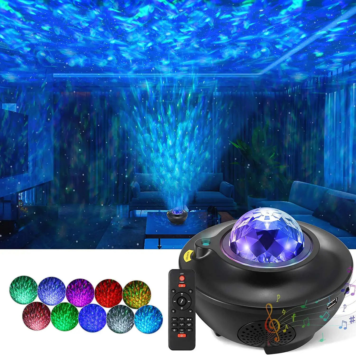 2023 High quality portable led star for galaxy projector ocean wave night light space buddy projector