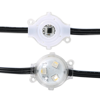 Éclairage extérieur permanent 12V, lumière LED pixel ronde IP67 étanche 30mm RGBW RGB+6000K, contrôle par application WIFI pour les avant-toits de maison