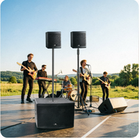 Sistema de Altavoces Activos con 2 Altavoces Satélite de 6.5 Pulgadas y Subwoofer de 12 Pulgadas, Amplificador DSP, Audio para Bares, Bodas, Conciertos al Aire Libre