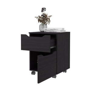 Newriver Nightstand 1 Door 1 <b>Drawer</b> Wengue Finish Bedroom <b>Storage</b> - Product Image 4