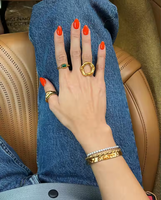 Trendiger Geometrischer Breiter Edelstahlring 18K Vergoldet Ozeanmuschel Wasserdichter Edelstahlschmuck für Damen Tägliches Tragen