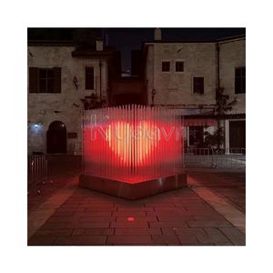 Logotipo personalizado grande moderno amor Pixel corazón S luz LED entramado cuadrado al aire libre decoración comercial deportes entretenimiento producto - Product Image 6