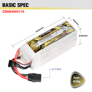 Coddar <span class=keywords><strong>RC</strong></span> Lipo Pin 6S 4500MAh 22.2V 110C 7Inch FPV Máy Bay Không Người Lái Chụp Ảnh Trên Không Mô Hình Trên Không Chuyến Bay Hàng Không Máy Bay <span class=keywords><strong>RC</strong></span> Xe - Product Image 3